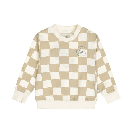 Sweater Loose Fit Offwhite Checkered