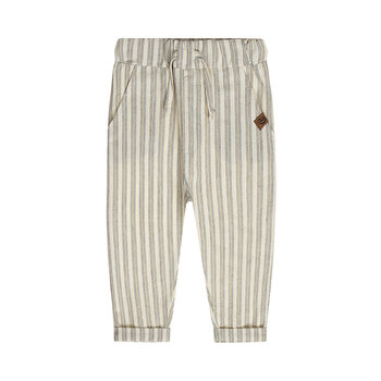 Trousers Loose Fit Striped Offwhite