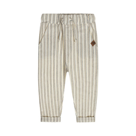 Trousers Loose Fit Striped Offwhite