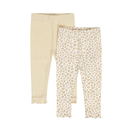 Pack of 2 Leggings Offwhite Leopard