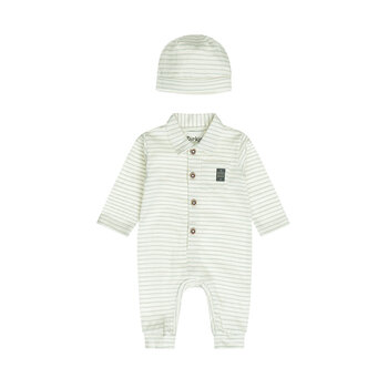 Babysuit + Hat Offwhite Striped