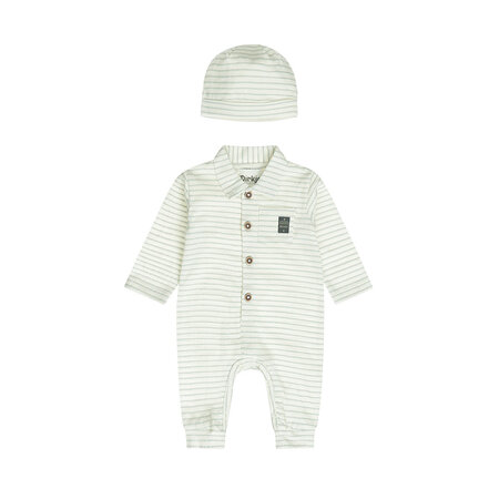 Babysuit + Hat Offwhite Striped