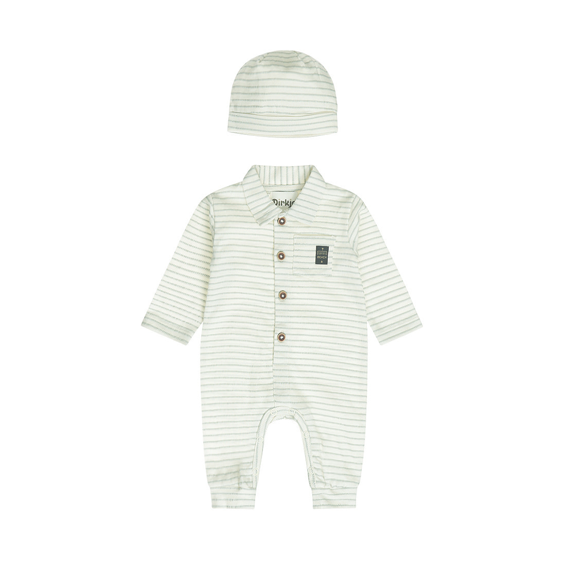 Babysuit + Hat Offwhite Striped