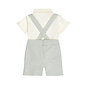 2 Pc Set Offwhite Polo Suspenders Blue