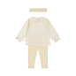 3 pc set, Blouse ls, Leggings, Headband Offwhite Dots