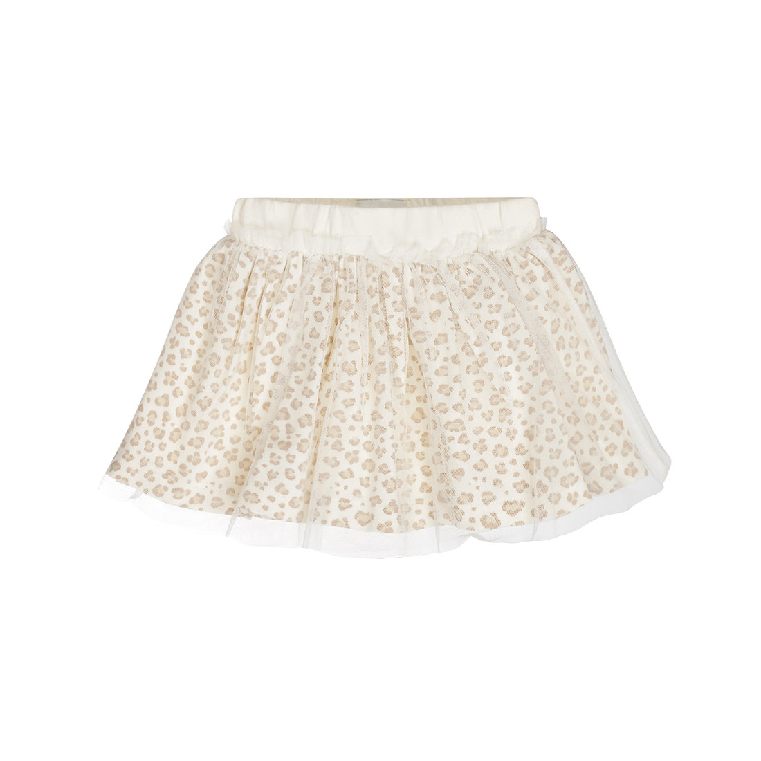 Offwhite Leopardprint Tule Skirt