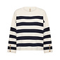 Ladies Knitted Sweater Striped Navy