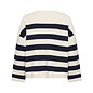 Ladies Knitted Sweater Striped Navy