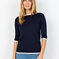 Ladies Knitted Sweater Half Sleeve Navy