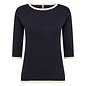 Ladies Knitted Sweater Half Sleeve Navy