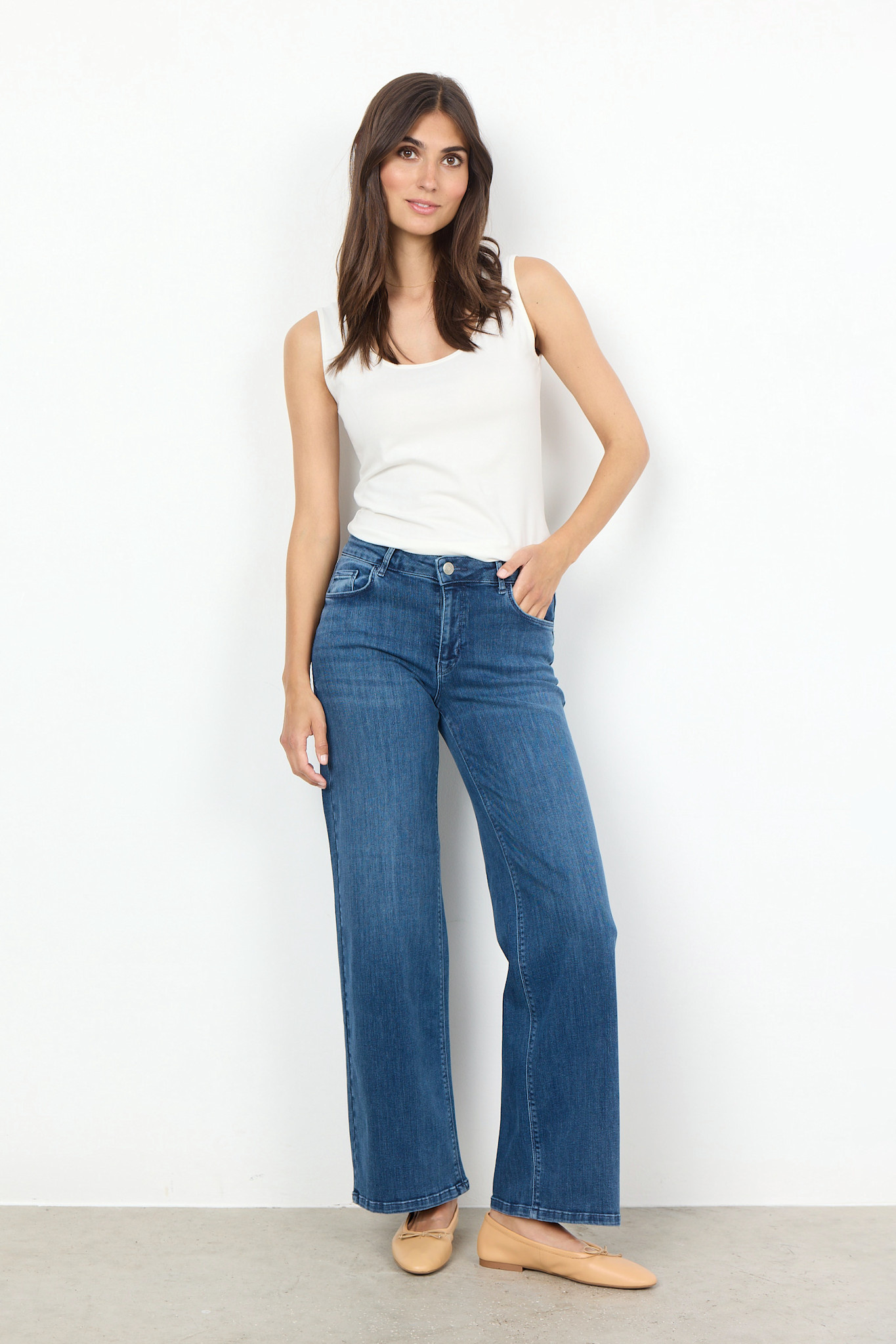 Ladies Knitted Top White/Black/Navy