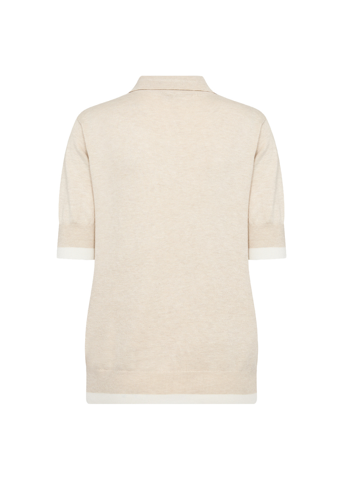 Cream Melange Knitted Sweater Collar