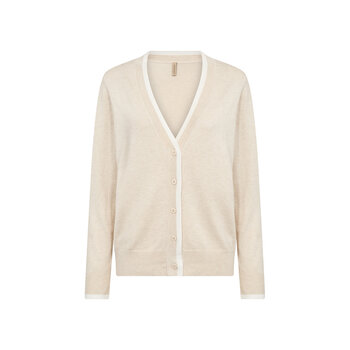 Cream Melange Knitted Cardigan