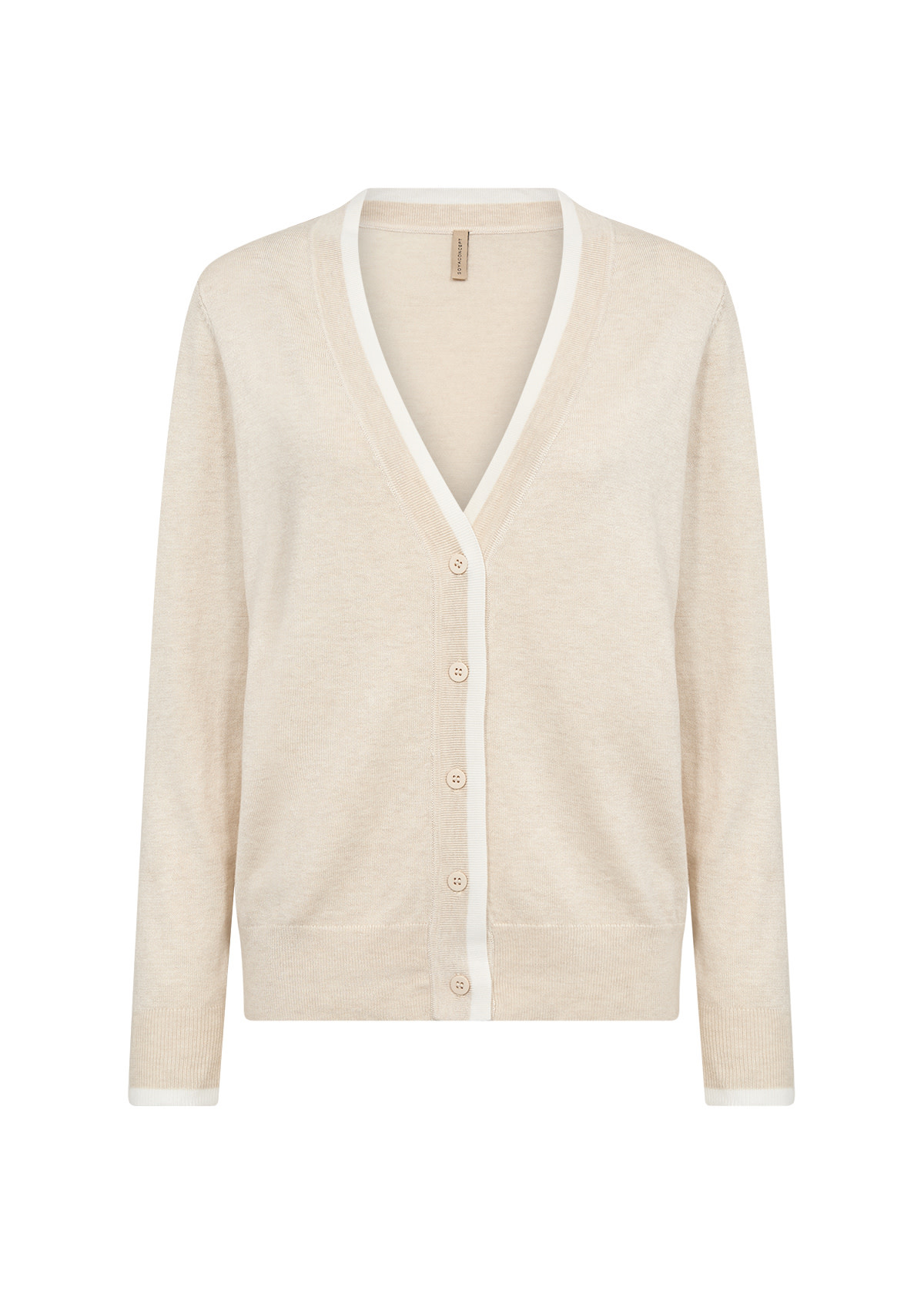 Cream Melange Knitted Cardigan