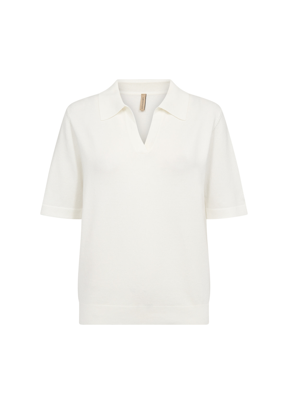 Offwhite Ladies Knitted Top V-Collar