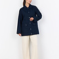 Ladies Woven Jacket Navy Buttons