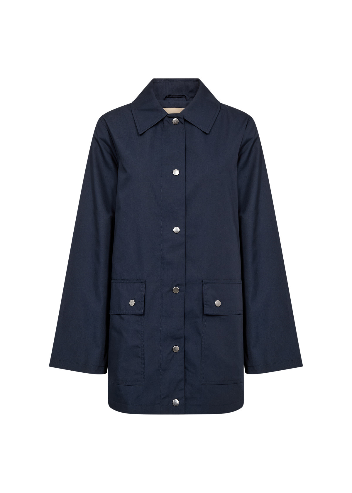 Ladies Woven Jacket Navy Buttons