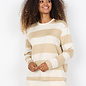 Ladies Sweater Sand Combi Striped