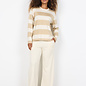 Ladies Sweater Sand Combi Striped
