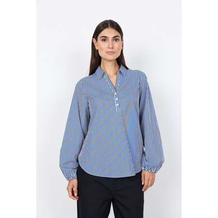 Ladies Woven Blouse Navy Combi