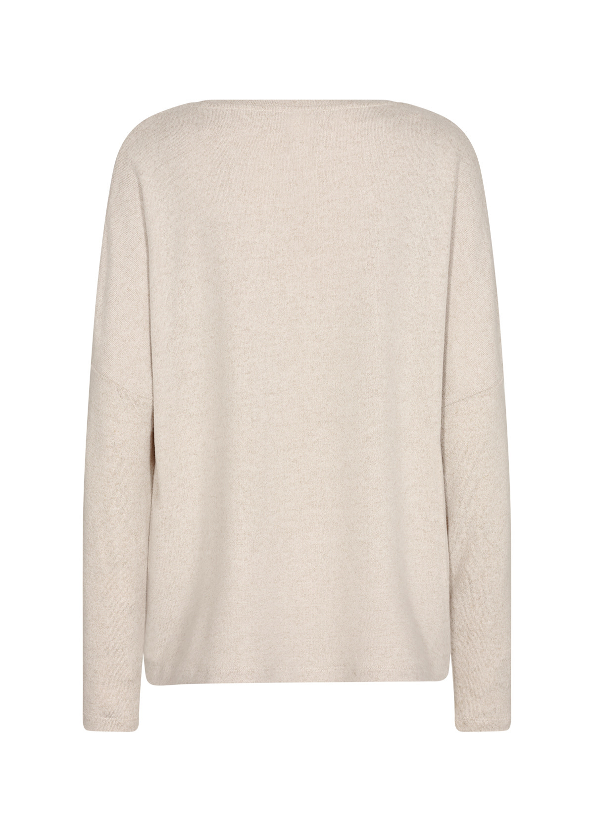 Cream Melange Knitted Tshirt Longsleeve
