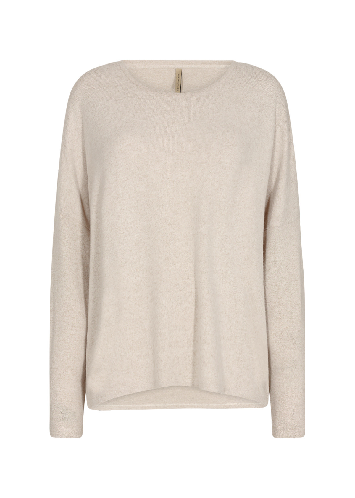 Cream Melange Knitted Tshirt Longsleeve
