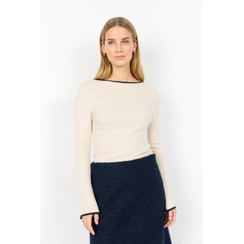 Cream Melange Combi Tshirt