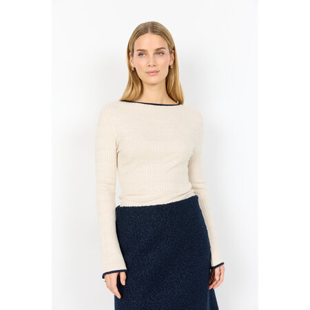 Cream Melange Combi Tshirt