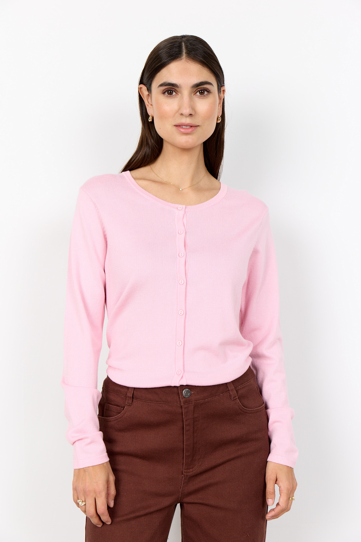 Rose Melange Knitted Cardigan