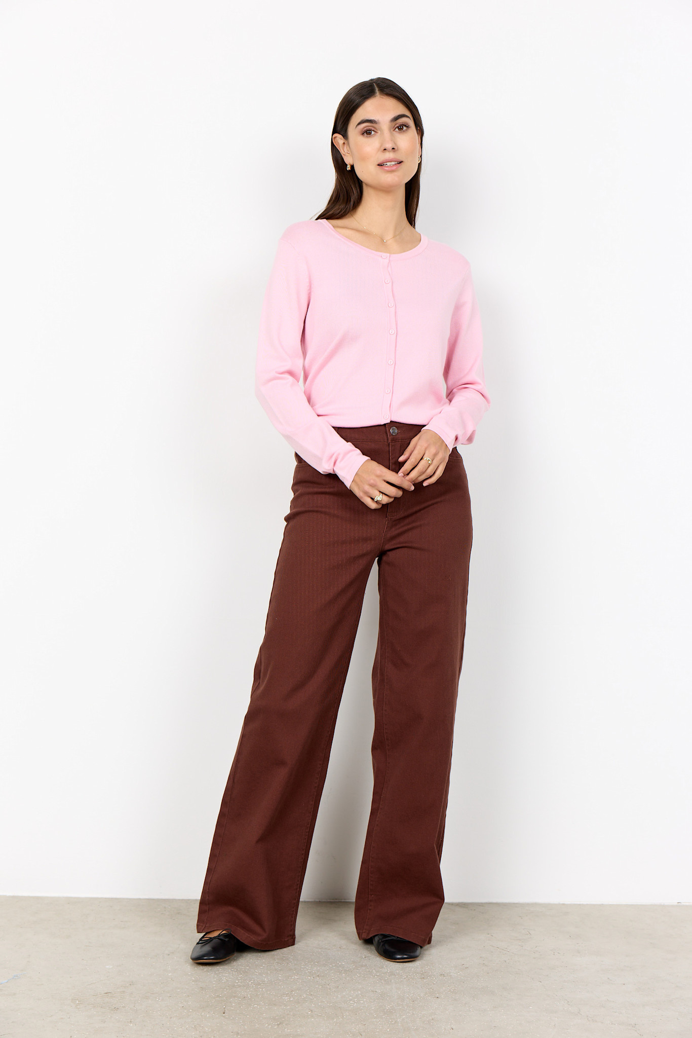 Rose Melange Knitted Cardigan