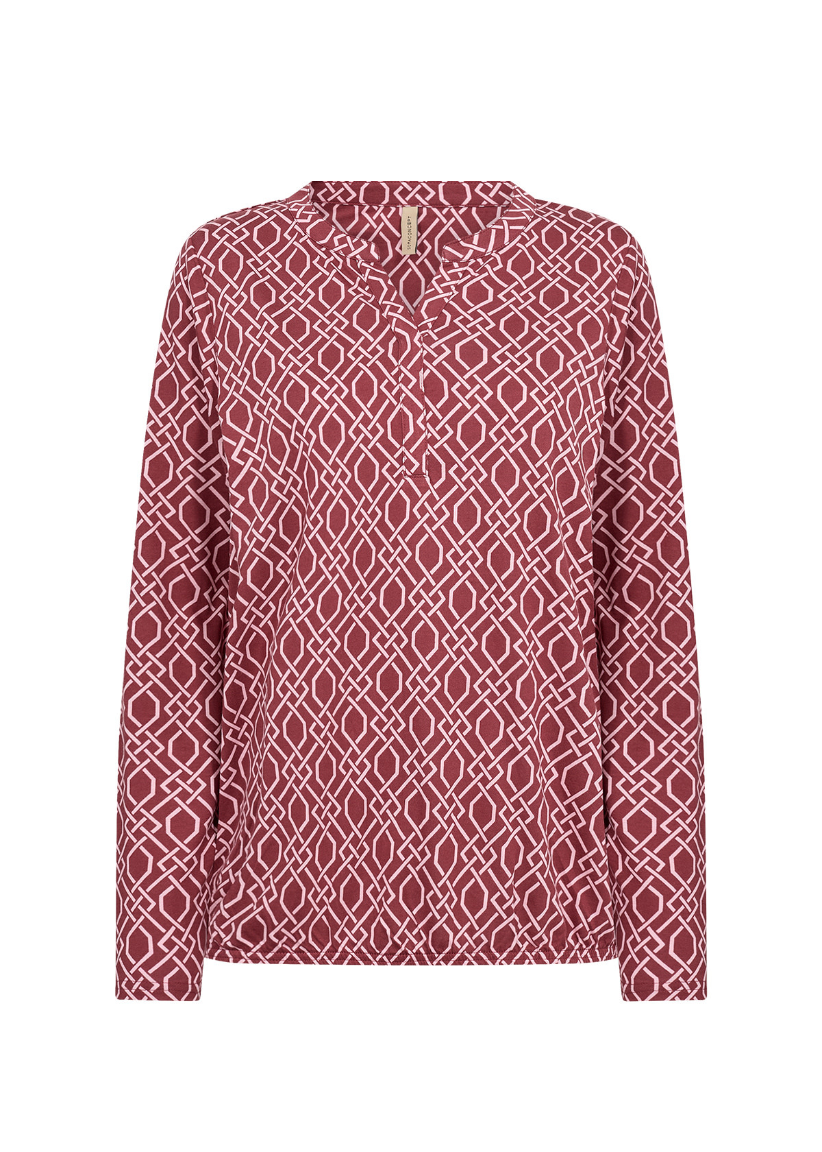 Dark Red Pattern Top Longsleeve