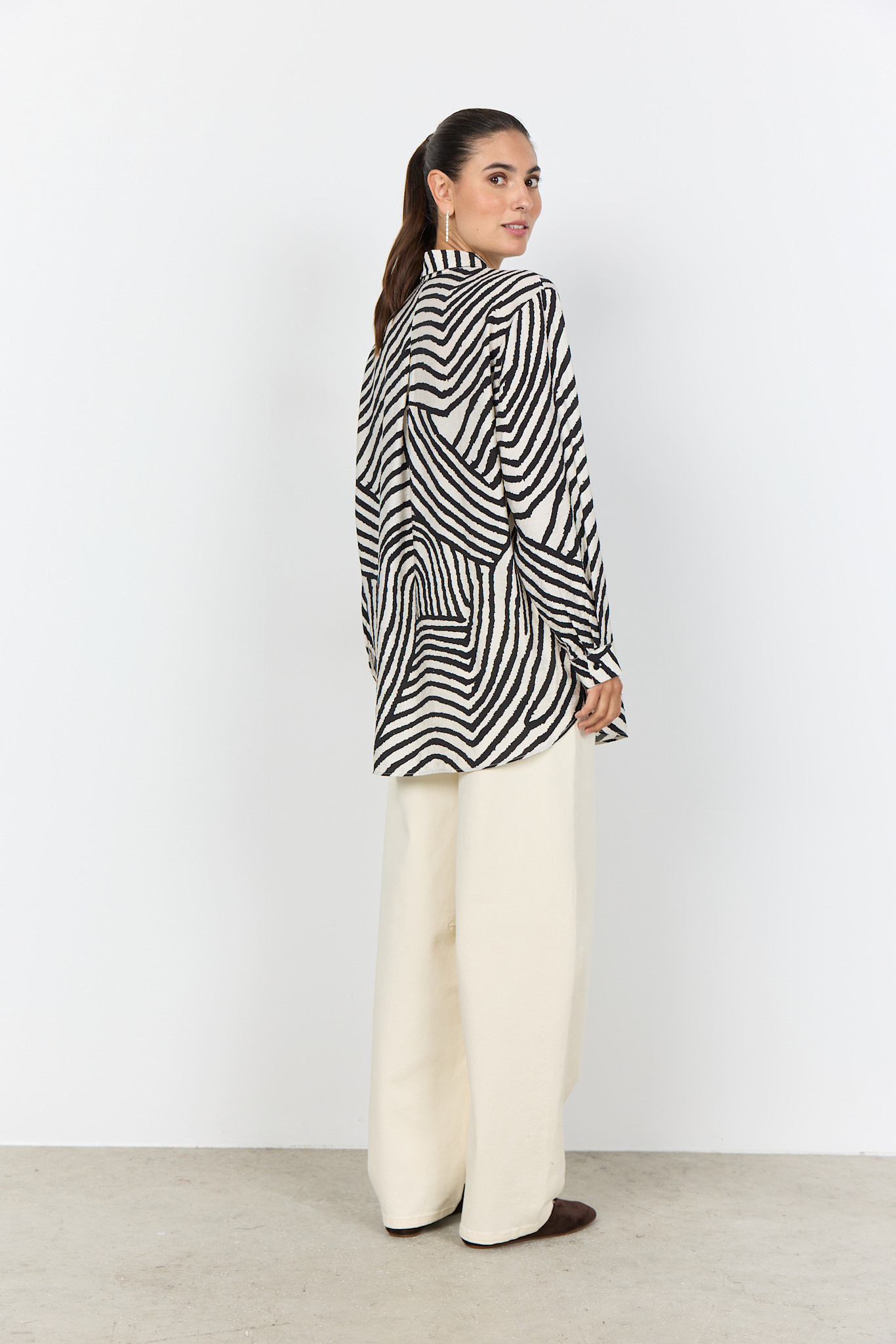 Black Combi Pattern Woven Blouse