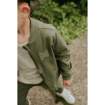 Tshirt Long Back Olive Striped