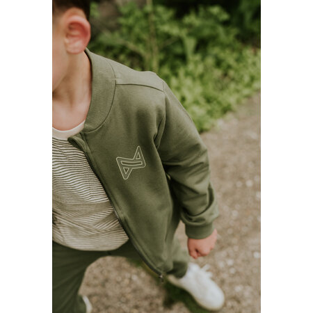 Tshirt Long Back Olive Striped