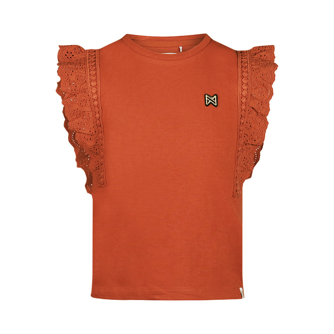 Brique Tshirt Ruffled Short Sleeve