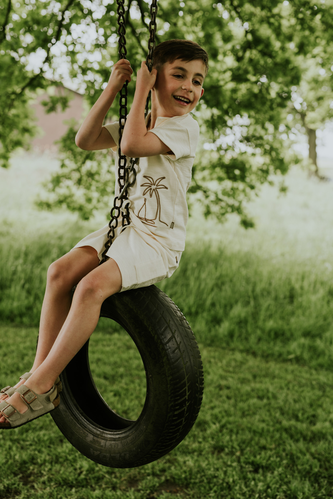 Polo Tshirt Offwhite Palmtree