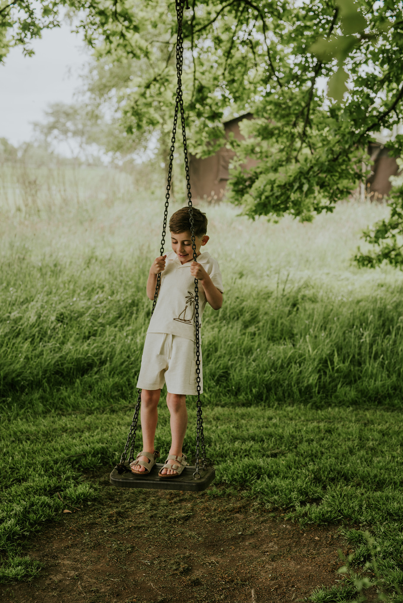 Polo Tshirt Offwhite Palmtree