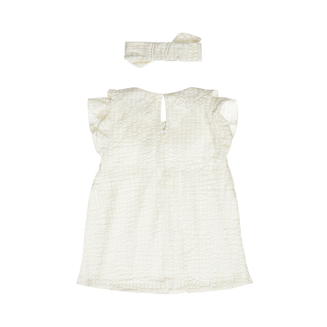 Sand Checkered Dress + Headband