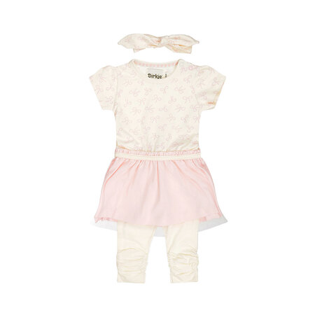 Dress, Leggings, Headband Soft Pink Bow