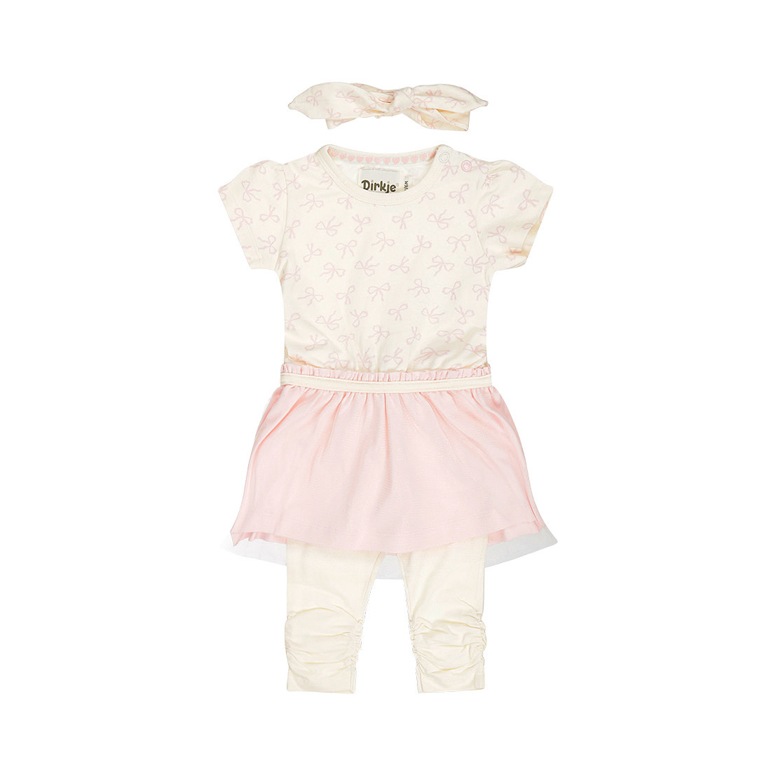 Dress, Leggings, Headband Soft Pink Bow
