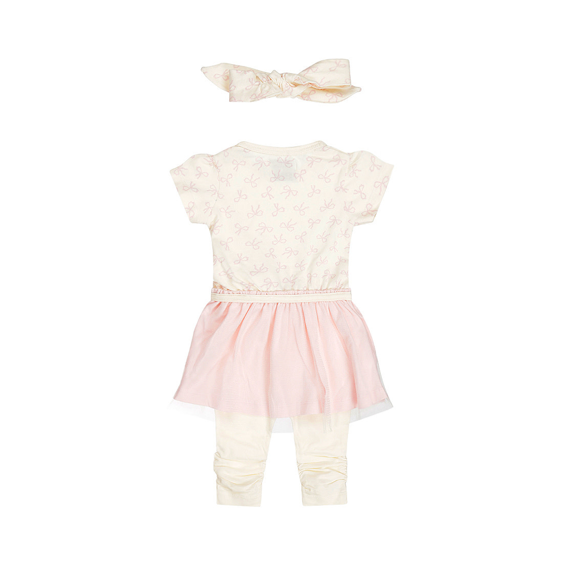 Dress, Leggings, Headband Soft Pink Bow