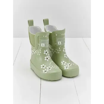 Spring Green Floral Short Colour Changing Kids Boots