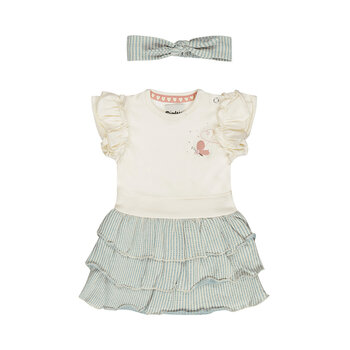 Blue/White Dress + Headband