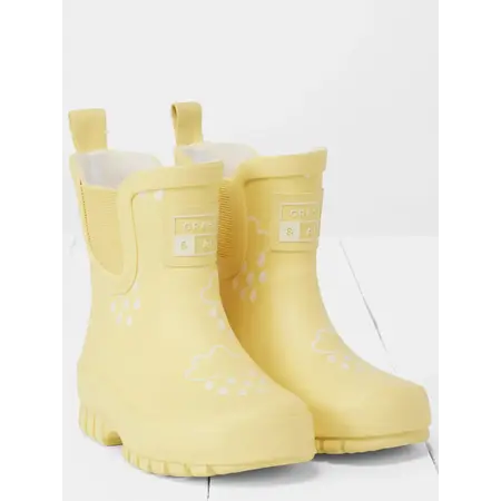 Buttermilk Yellow Chunky Sole Kids Shortie Welly