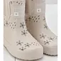 Cream Floral Short Colour Changing Kids Boots