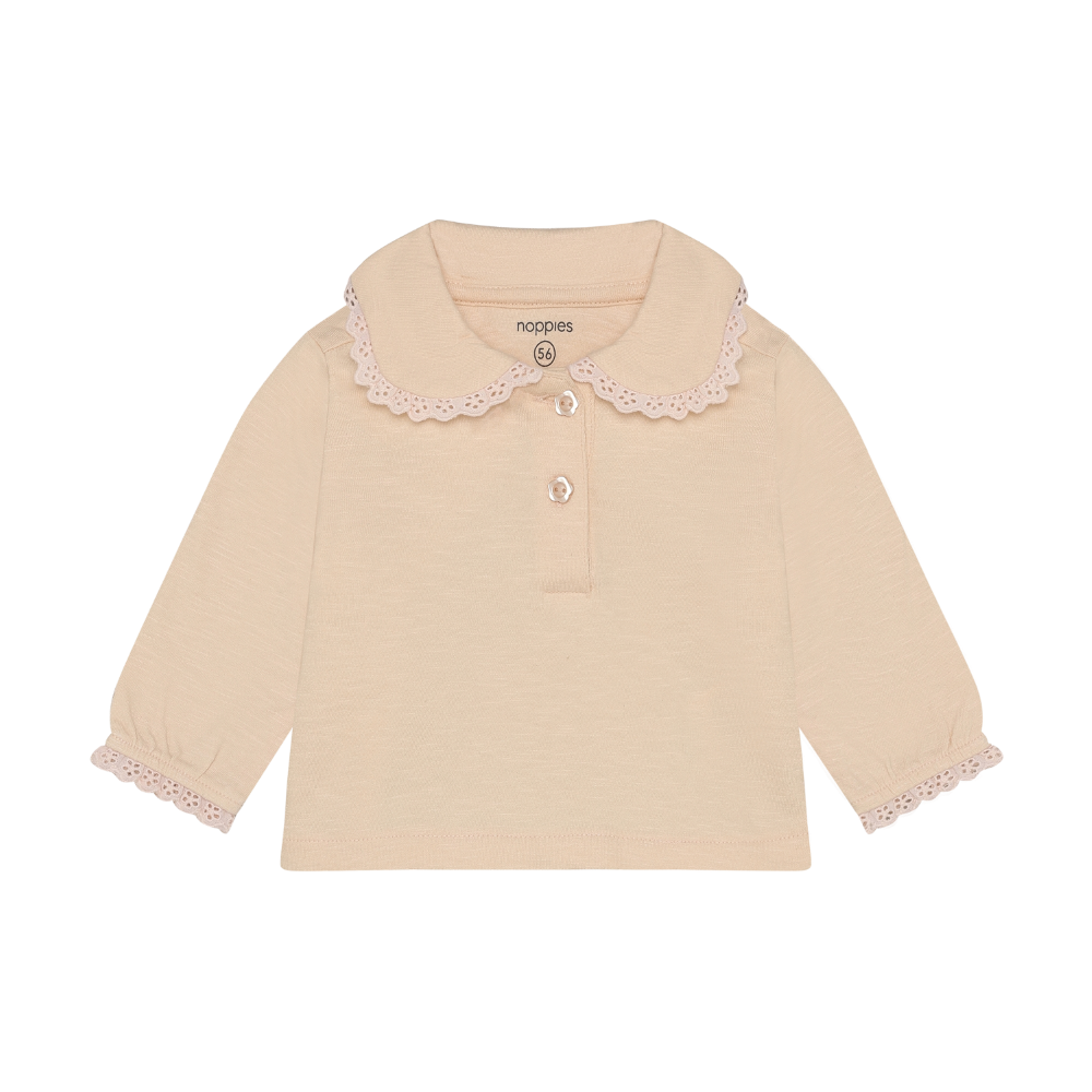 Blouse Sand Ruffled Collar