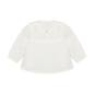 Blouse White Flower Button