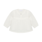 Blouse White Flower Button
