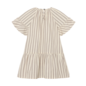 Dress Midi Striped White Brown