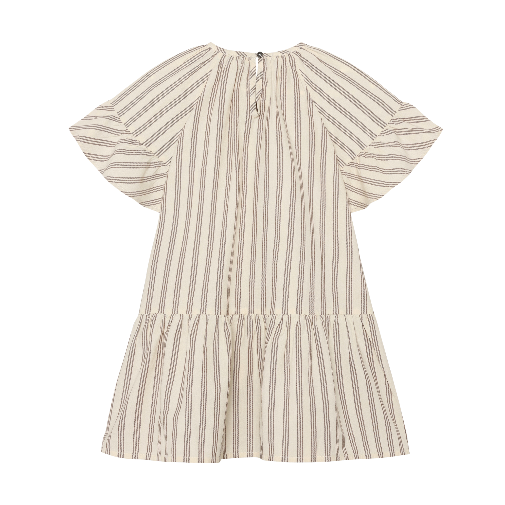 Dress Midi Striped White Brown